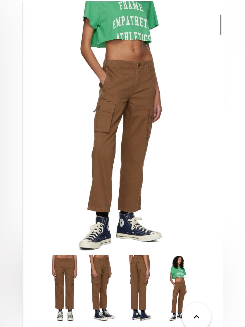 Frame Denim Womens Brown Cargo Pants